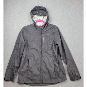 Paradox Windbreaker Rain Jacket Womens Medium Hooded Full Zip Lightweight Gray